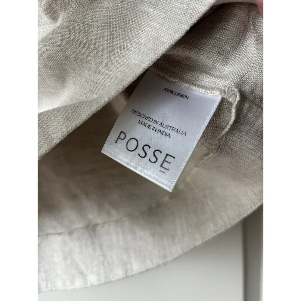 Posse 100% Linen Size XXS Martina Cropped Women’s Shirt - Picture 4 of 5